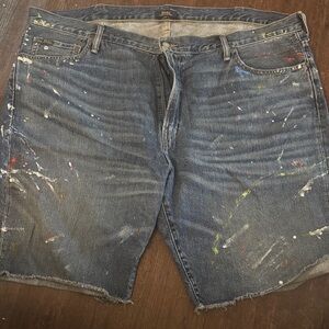 Polo Ralph Lauren Blue Paint-Splattered Jean Shorts